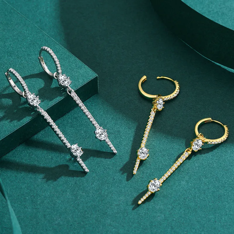 Full Zirconia Arrow Charm Hoop Earring 60300106 - image2