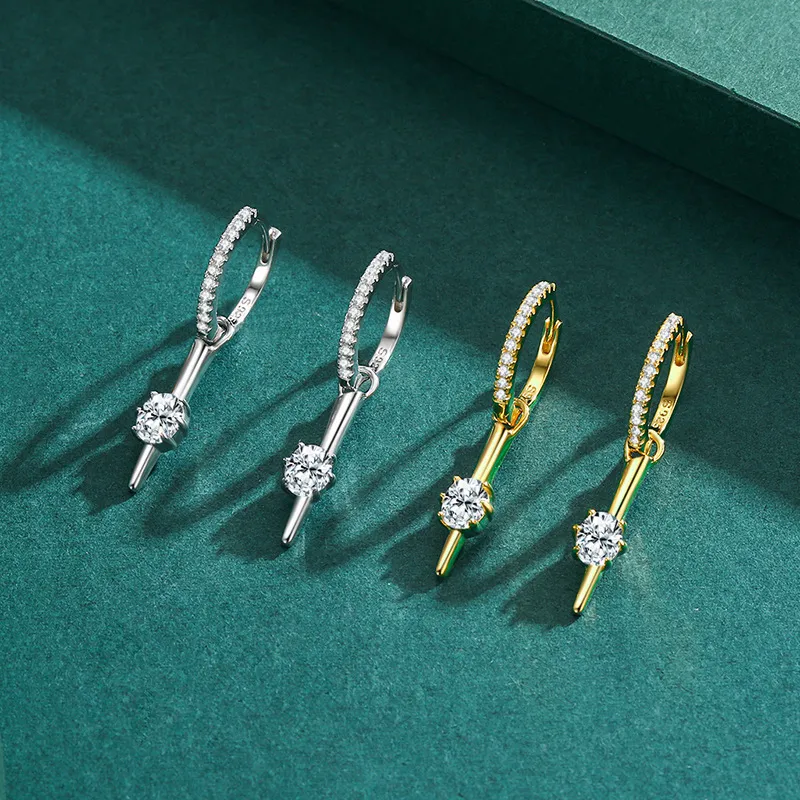 Zirconia Spike Charm Hoop Earring 60300107 - image2