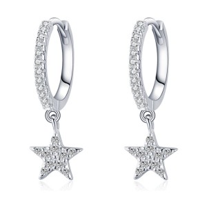 Zirconia Star Dangle Hoop Earring 60300110