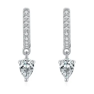 Waterdrop Zirconia Dangle Hoop Earring 60300112