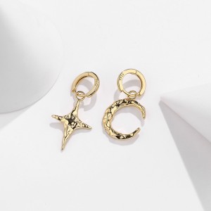 Unique Star Moon Dangle Hoop Earring 60300115