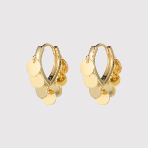 Vintage Round Sequins Dangle Hoop Earring 60300117
