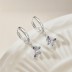 Rainbow Zirconia Butterfly Dangle Charm Hoop Earrings 60300122