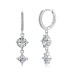 Round Square Zirconia Dangle Charm Hoop Earrings 60300123