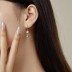 Round Square Zirconia Dangle Charm Hoop Earrings 60300123