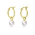 Simple Pearl Beads French Lock Hoop Earrings 60300134
