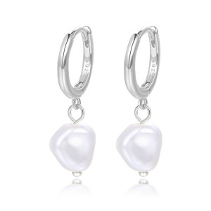 Unique Pearl Beads Charm Hoop Earrings 60300136