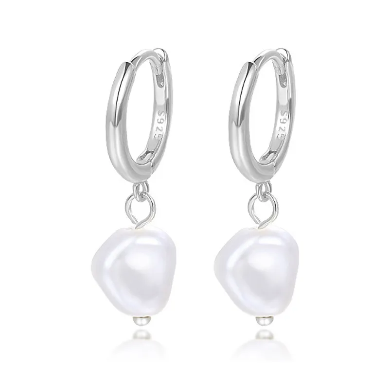 Unique Pearl Beads Charm Hoop Earrings 60300136