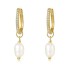 Pearl Beads Charm Zirconia Hoop Earrings 60300137