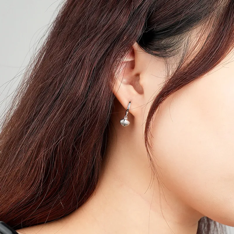 Lovely Metal Shells Charm Hoop Earrings 60300140 - image2