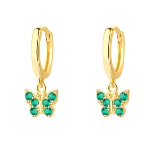 Lovely Butterfly Zirconia Hoop Earrings 60300148