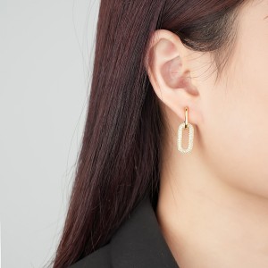 Unique Zirconia Oval Hoop Earrings 60300150