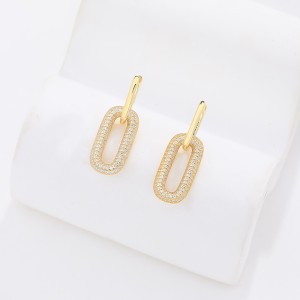 Unique Zirconia Oval Hoop Earrings 60300150
