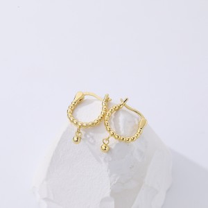 Vintage Metal Beads French Lock Hoop Earrings 60300153