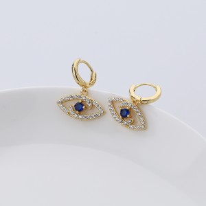 Evil Eye Zirconia Charm Hoop Earrings 60300154
