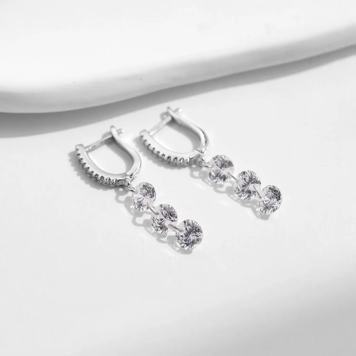 Spark Tassel Zirconia Charm Hoop Earrings 60300157 - image2