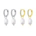 Classic Pearl Beads Zirconia Charm Hoop Earrings 60300159