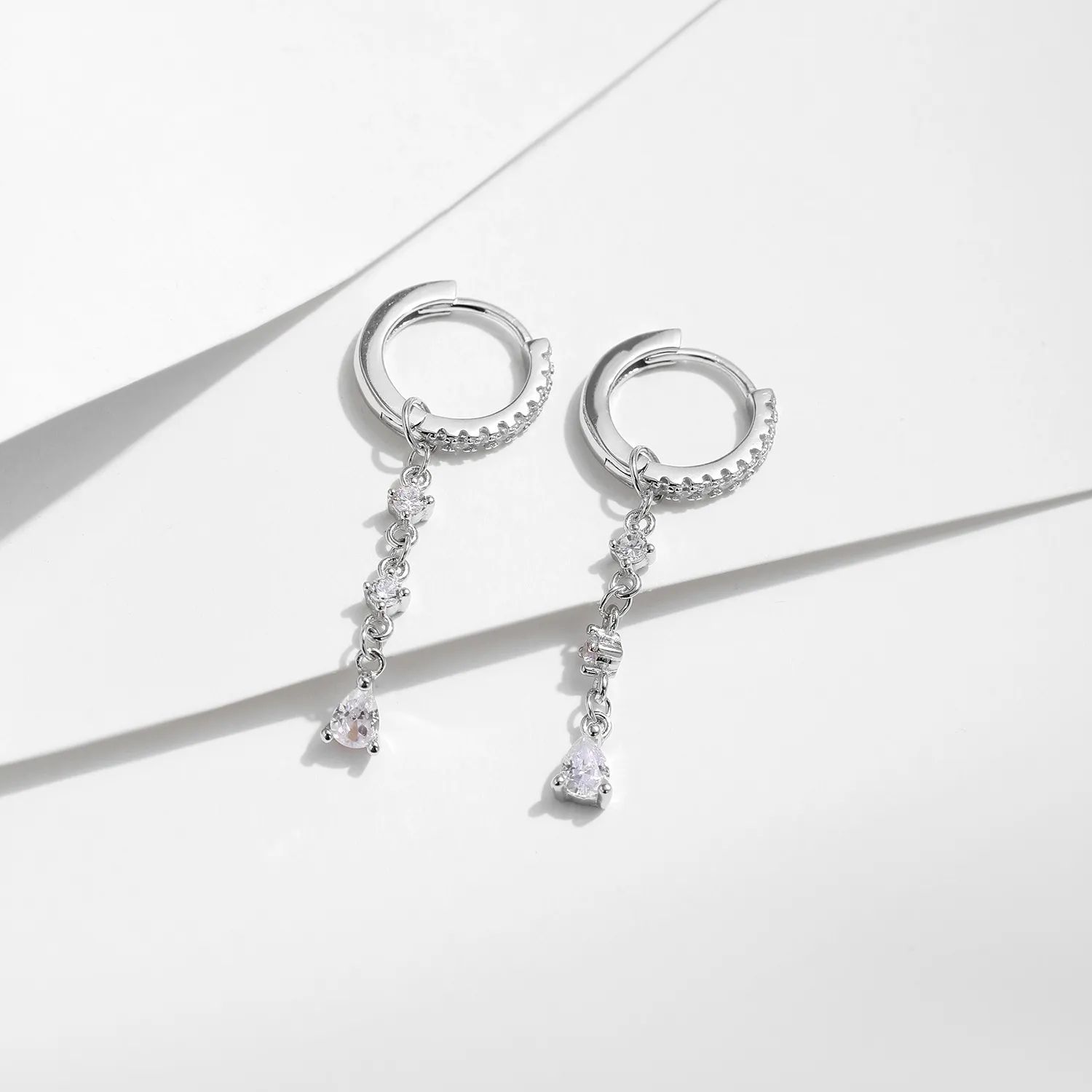 Lovely Tassel Zirconia Charm Hoop Earrings 60300160 - image2