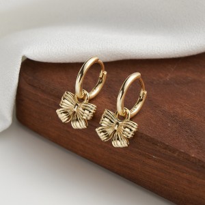 925 Sterling Silver Butterfly Dangle Hoop Earring 60300166
