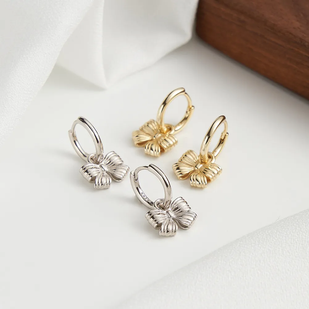 925 Sterling Silver Butterfly Dangle Hoop Earring 60300166 - image2