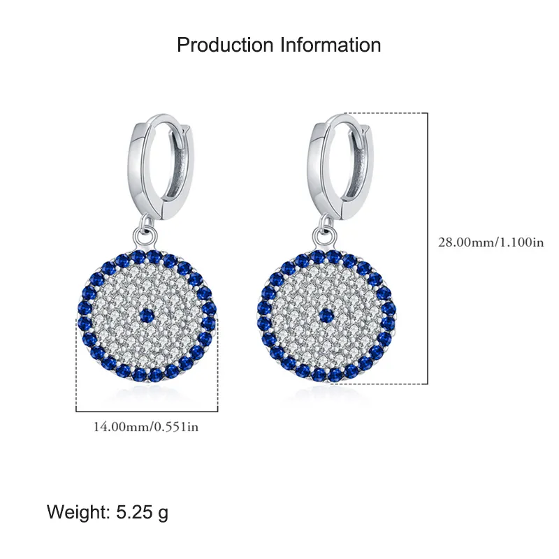 925 Sterling Silver Round Zirconia Pendant Hoop Earring 60300174 - image2