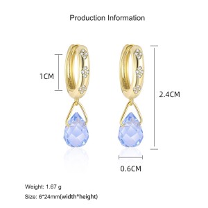 925 Sterling Silver Goddess Tear Drop Earring 60300181