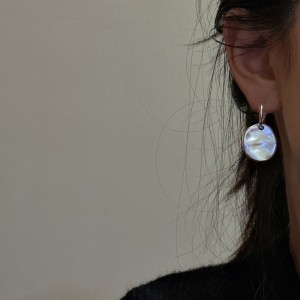 925 Sterling Silver Wrinkle Texture Disc Earring 60300182