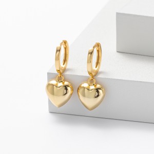 925 Sterling Silver Heart Hoop Earring 60300186