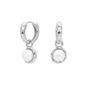 925 Sterling Silver Pearl Hoop Earring 60300190