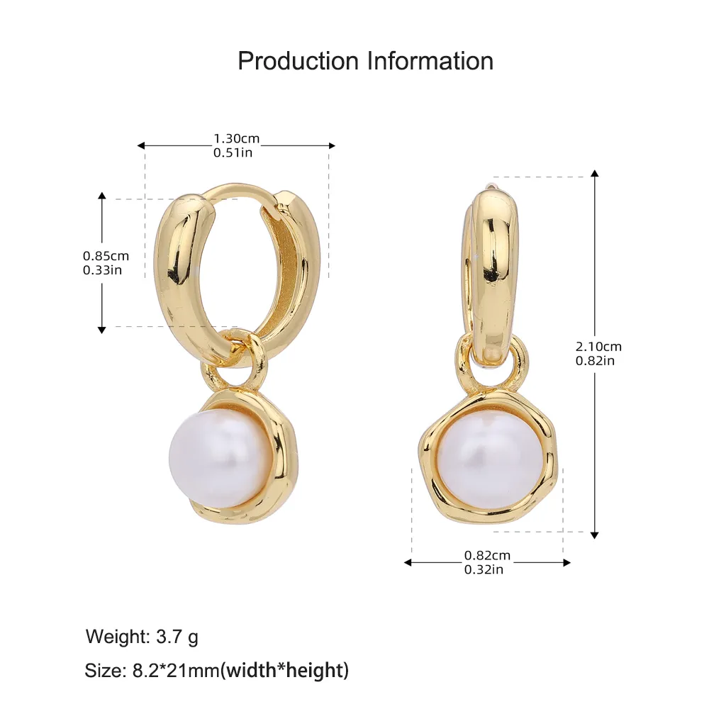 925 Sterling Silver Pearl Hoop Earring 60300190 - image4