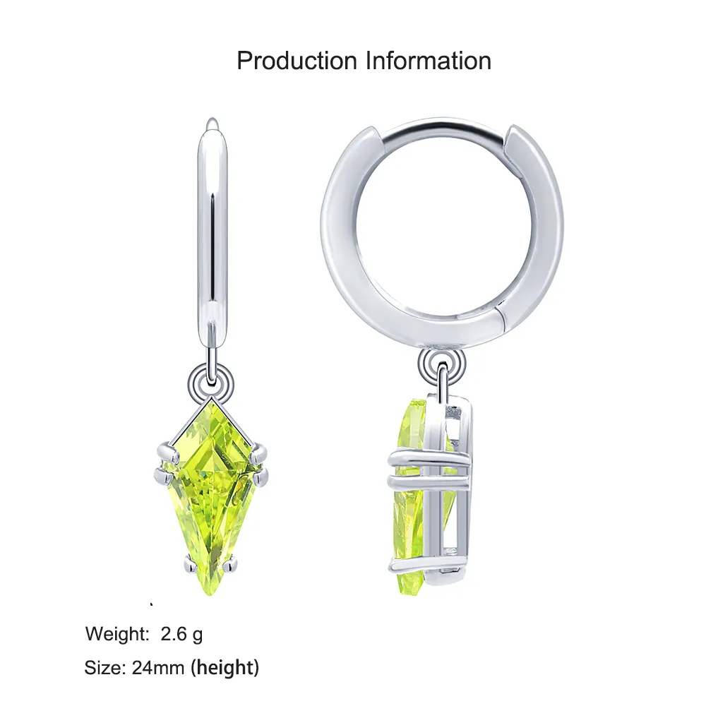 925 Sterling Silver Geometric Multicolor Zircon Earring 60300191 - image3