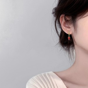 925 Sterling Silver Geometric Multicolor Zircon Earring 60300191
