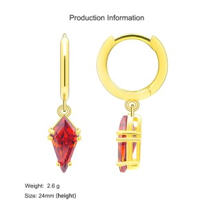 925 Sterling Silver Geometric Multicolor Zircon Earring 60300191