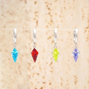 925 Sterling Silver Geometric Multicolor Zircon Earring 60300191