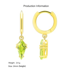 925 Sterling Silver Geometric Multicolor Zircon Earring 60300191