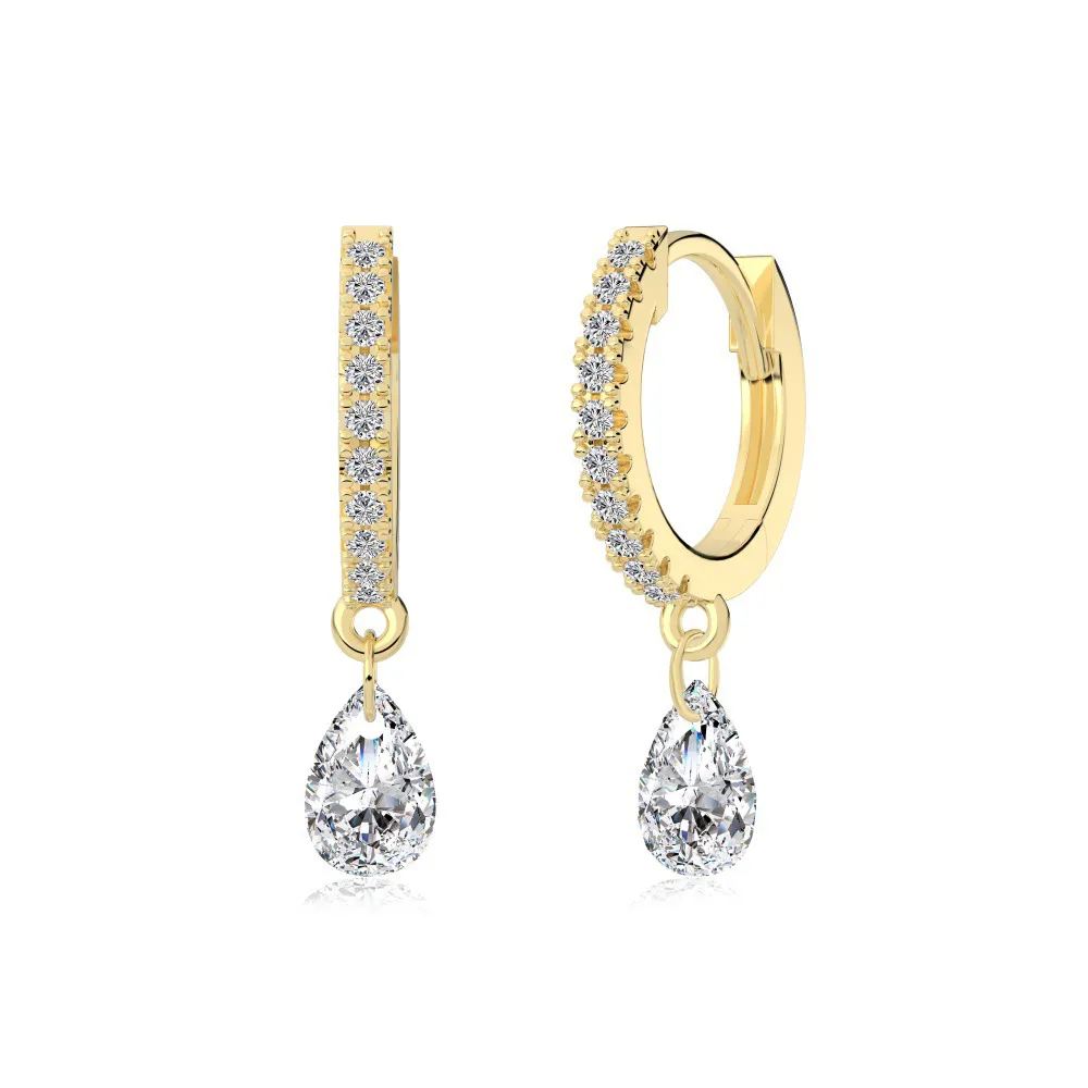 925 Sterling Silver 4*6 Teardrop Hoop Earring 60300200