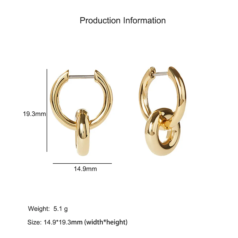 925 Sterling Silver Double Circle InterlockingHoop Earring 60300206 - image2