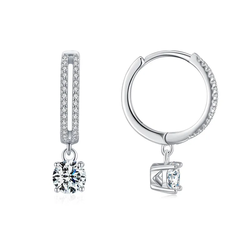 925 Sterling Silver Classic CZ Drop Hoop Earring 60300213 925 Sterling Silver Classic CZ Drop Hoop Earring 60300213