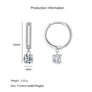 925 Sterling Silver Classic CZ Drop Hoop Earring 60300213 925 Sterling Silver Classic CZ Drop Hoop Earring 60300213