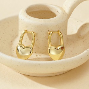 925 Sterling Silver High-Polish Heart Padlock Huggie Hoop Earring 60300218 925 Sterling Silver High-Polish Heart Padlock Huggie Hoop Earring 60300218