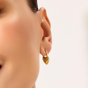 925 Sterling Silver High-Polish Heart Padlock Huggie Hoop Earring 60300218 925 Sterling Silver High-Polish Heart Padlock Huggie Hoop Earring 60300218