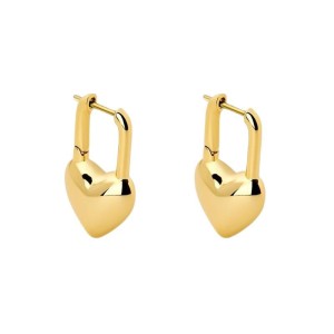 925 Sterling Silver High-Polish Heart Padlock Huggie Hoop Earring 60300218 925 Sterling Silver High-Polish Heart Padlock Huggie Hoop Earring 60300218