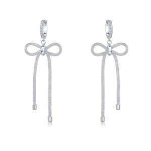 925 Sterling Silver Statement Bow Tassel Earrings 60300223 925 Sterling Silver Statement Bow Tassel Earrings 60300223