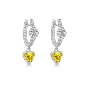 925 Sterling Silver Vintage Heart Drop Huggies 60300225