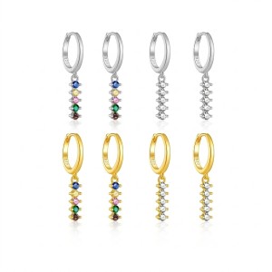 925 Sterling Silver Mixed Zircon Chain Tassel Earrings 60300226 925 Sterling Silver Mixed Zircon Chain Tassel Earrings 60300226