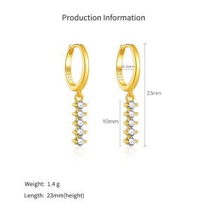 925 Sterling Silver Mixed Zircon Chain Tassel Earrings 60300226 925 Sterling Silver Mixed Zircon Chain Tassel Earrings 60300226