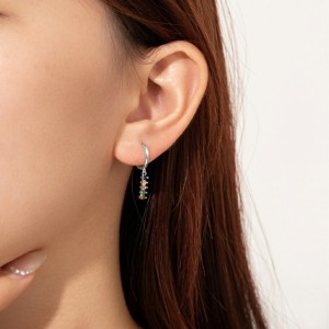 925 Sterling Silver Mixed Zircon Chain Tassel Earrings 60300226 925 Sterling Silver Mixed Zircon Chain Tassel Earrings 60300226