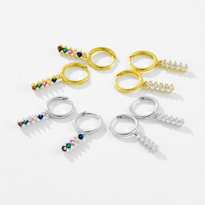 925 Sterling Silver Mixed Zircon Chain Tassel Earrings 60300226 925 Sterling Silver Mixed Zircon Chain Tassel Earrings 60300226