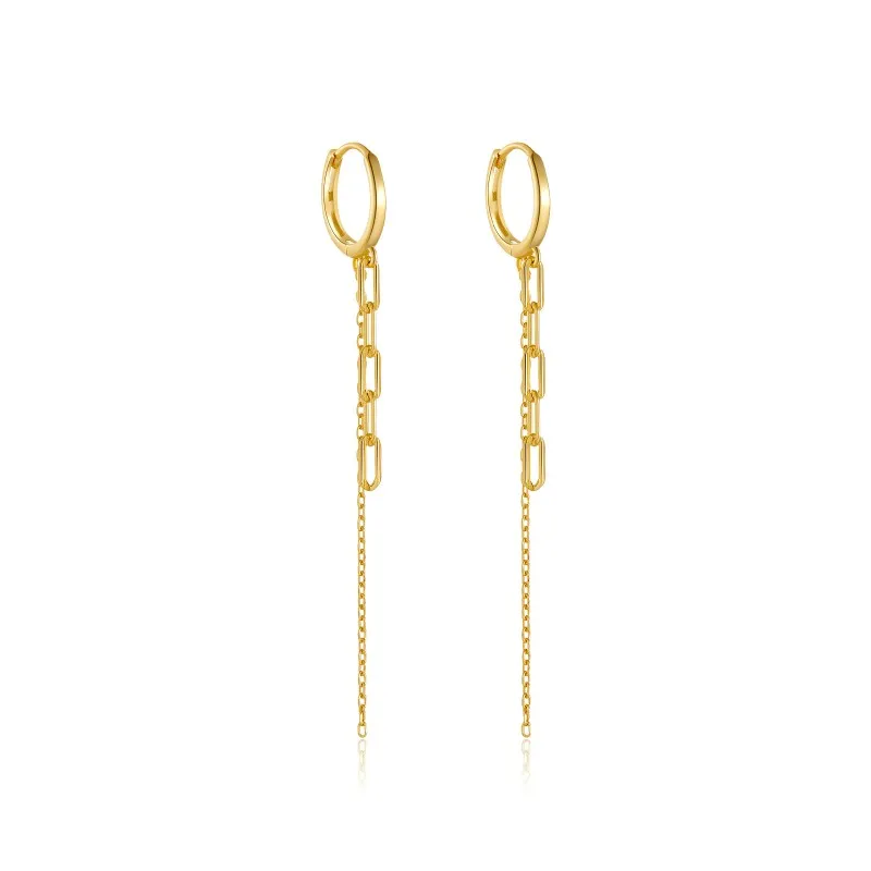 925 Sterling Silver Mixed-Chain Tassel Earrings 60300233