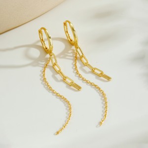 925 Sterling Silver Mixed-Chain Tassel Earrings 60300233